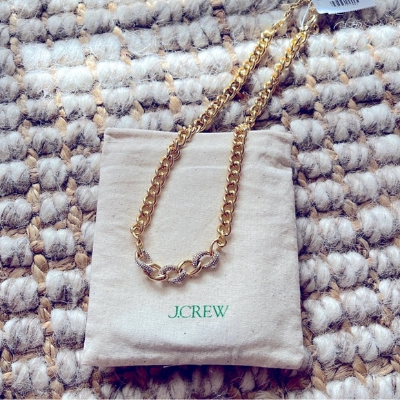 NWT- J.Crew Pave Crystal Chain in Gold
Tone Necklace - Picture 2 of 6